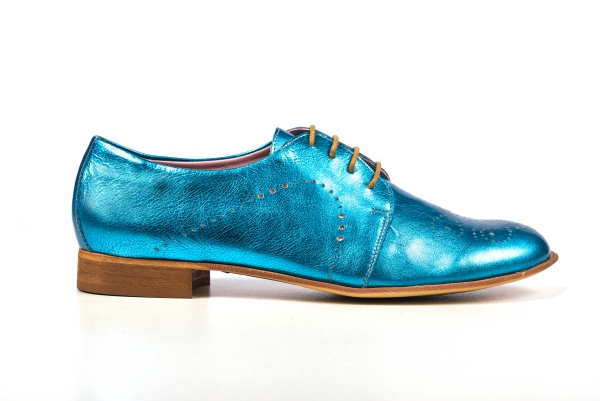 zapatos azul metalizado